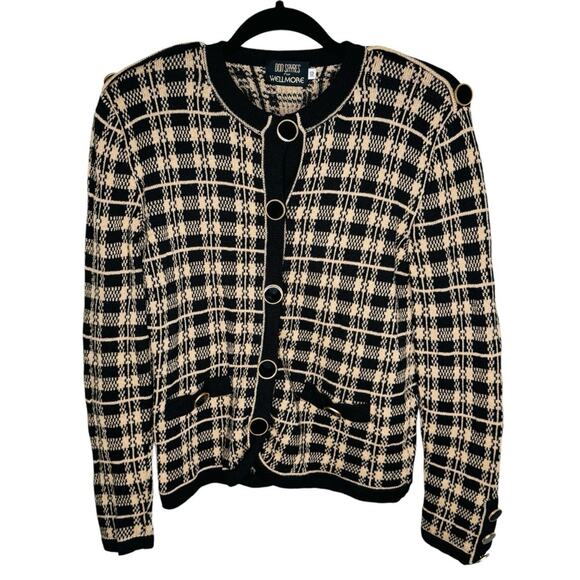 Don Sayres Sweaters - Don Sayres Wellmore Cardigan 10 Wool Blend Vintage Black Gold Buttons